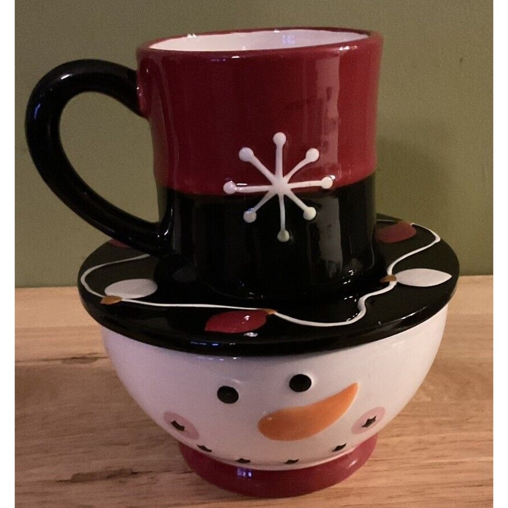 Cracker Barrel "I Love Snow Days" Serving Mug Saucer Bowl‎ Set